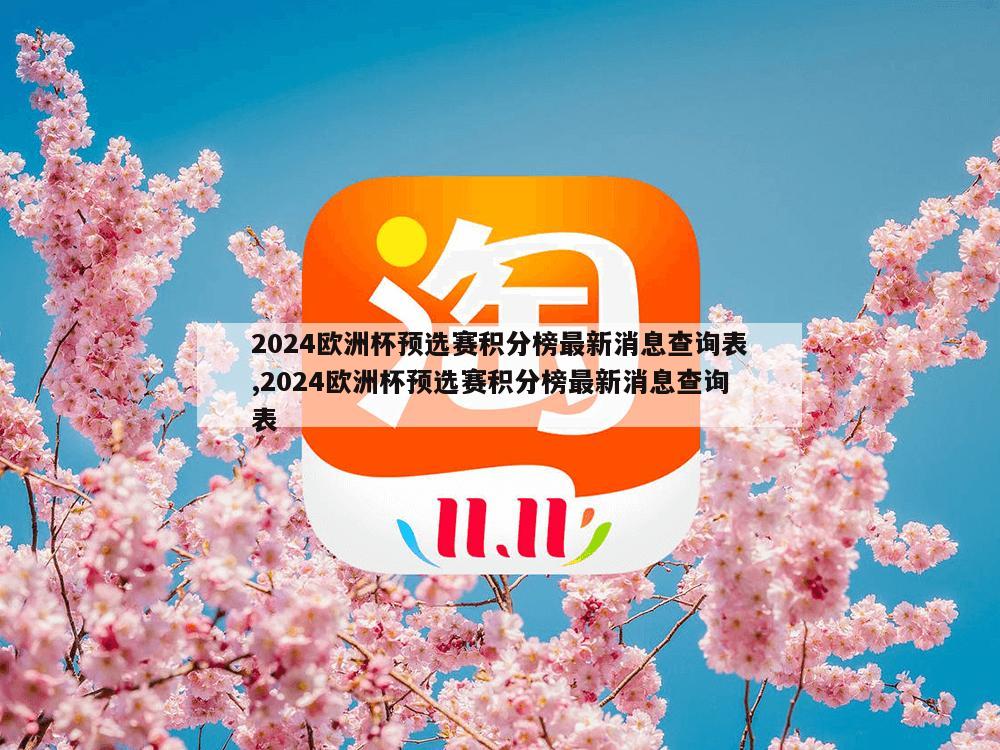 2024欧洲杯预选赛积分榜最新消息查询表,2024欧洲杯预选赛积分榜最新消息查询表